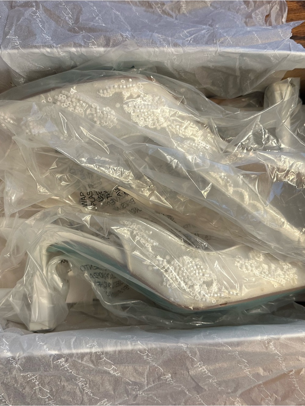 Embroidered Slingback Evening Pump in Ivory - Picture 16 of 16